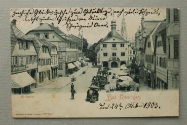 AK Bad Kissingen / 1903 / Marktplatz / Gebrüdre Kempe Nachf / S Wittekind / Otto Lindner Haus und Küchengeräte